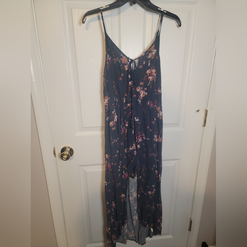 Xhilaration S Floral Romper in Blue and Pink